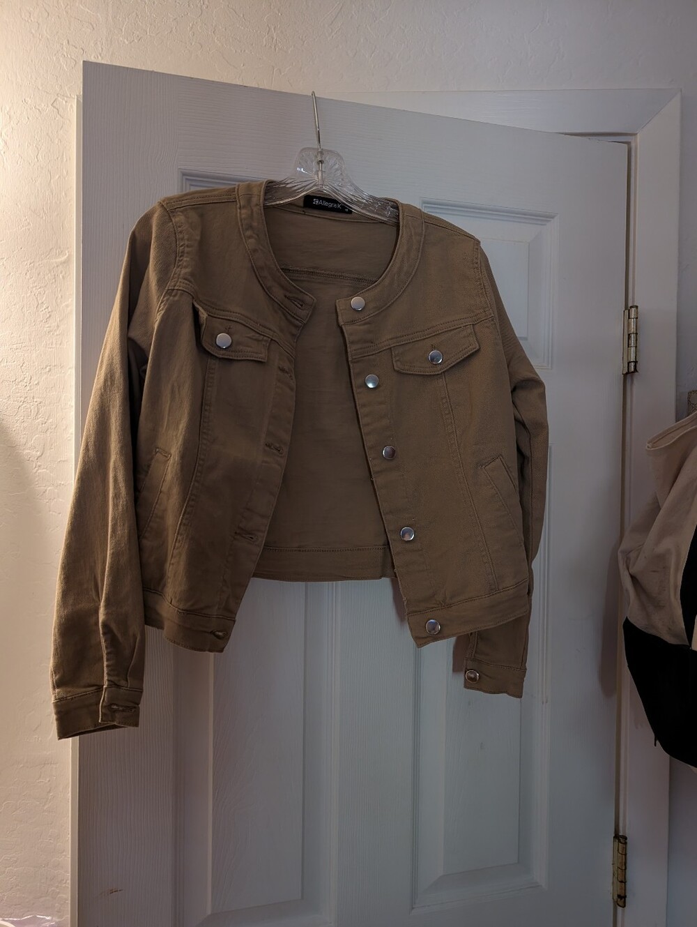 Cropped Tan Jean Jacket